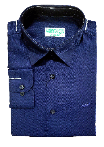 [Herringbone Navy Blue] Crocodile Formal Shirt