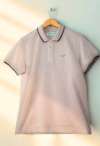 [Light Brwon] Crocodile Solid Polo T-Shirt