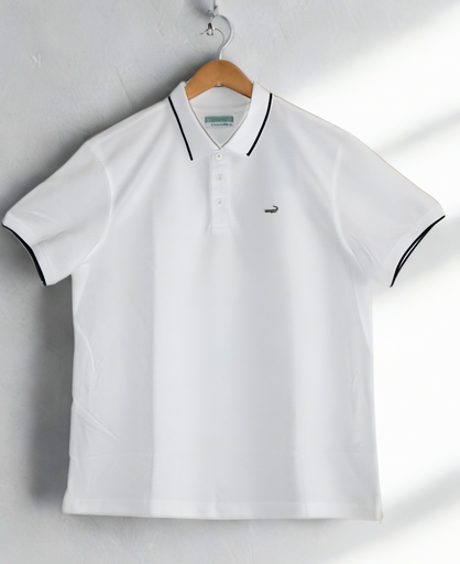 [white] Crocodile Solid Polo T-Shirt